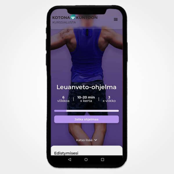 6 viikon leuanveto-ohjelma + leuanvetotanko + voimanauha